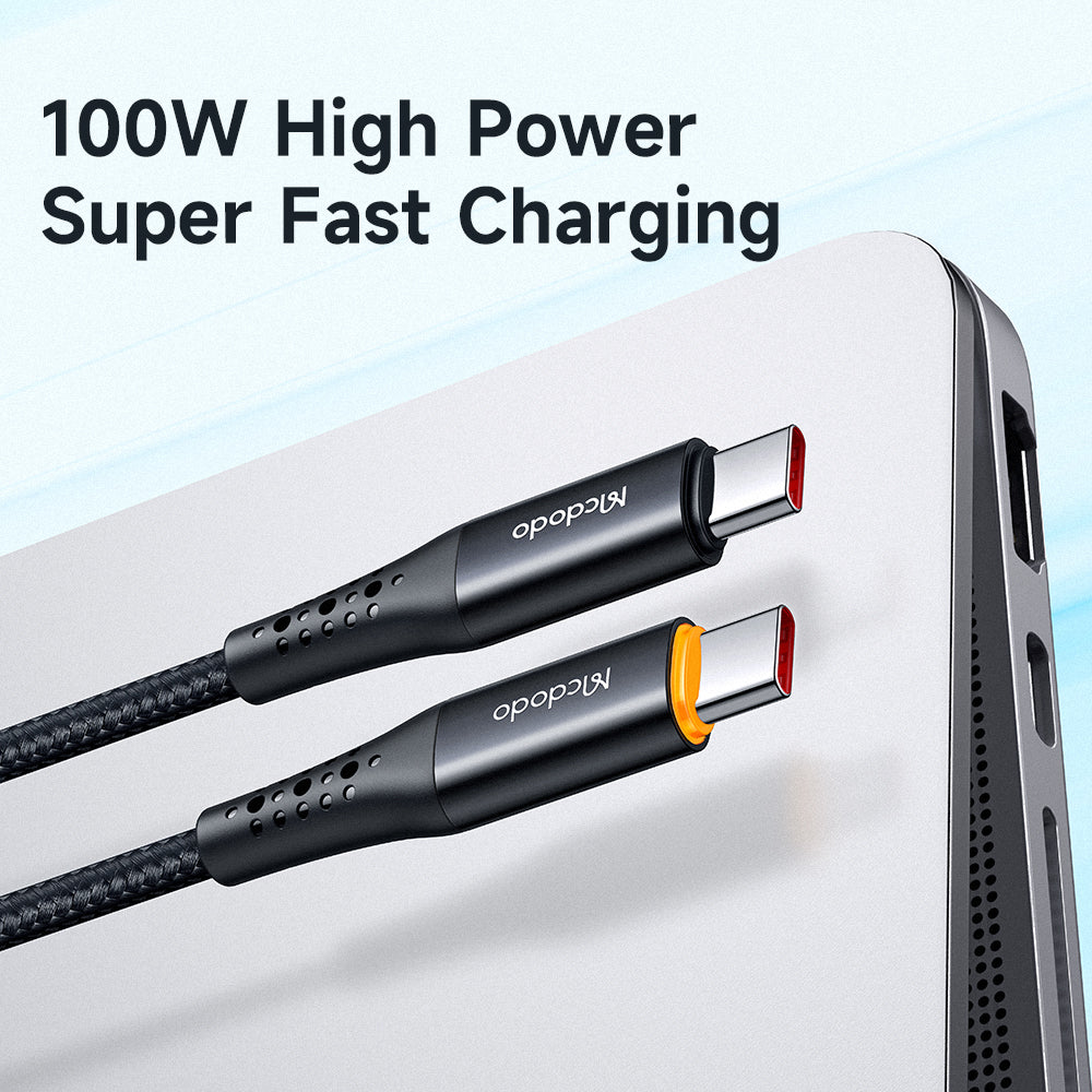 MCDODO CA-3461 1.8m PD Type-C to Type-C Data Cable 100W Quick Charging Auto Power Off Smart Cable MCDODO CA-3461 1.8m PD Type-C to Type-C Data Cable 100W Quick Charging Auto Power Off Smart Cable